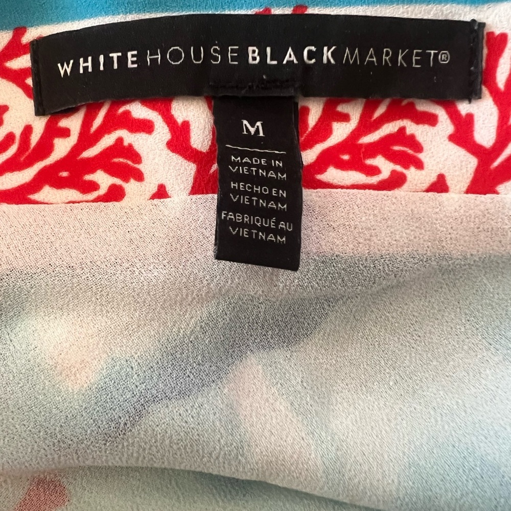 White House Black Market Coral and Blue Bath Wrap - Picture 5 of 6